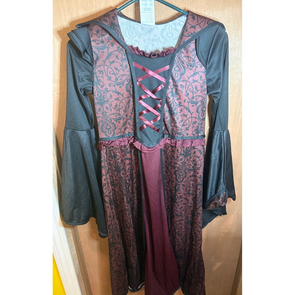 Girls Vampire Halloween Costume Dress Only Size Large 10-12 No Choker